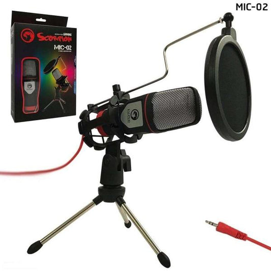 MICROFONO LINEA SCORPION PARA PC MIC-02 LUZ RGB MARVO