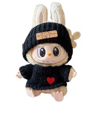ROPA PARA LABUBU SUETER Y GORRO NEGRO (NO INCLUYE MUÑECO)